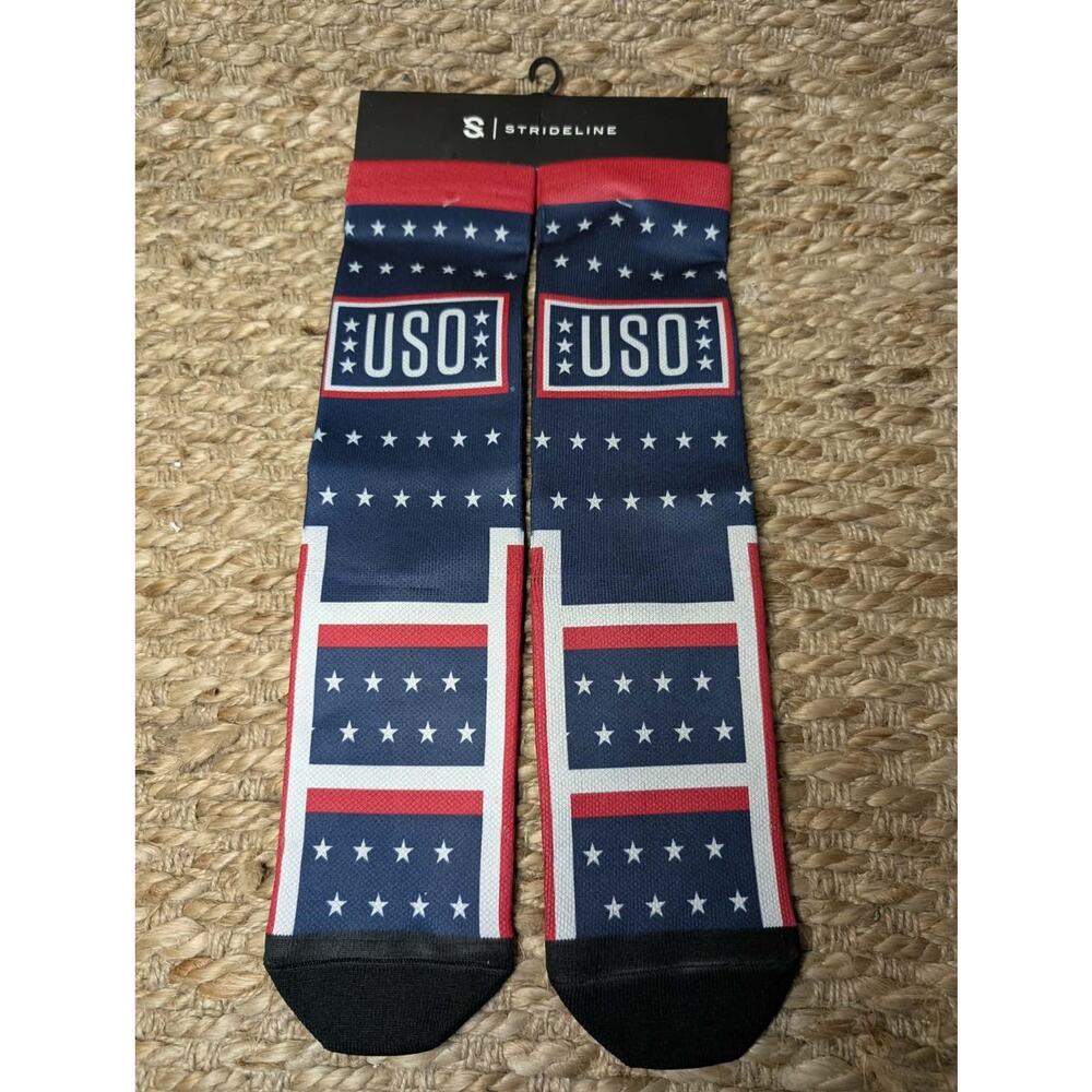 NEW United Service Organization American Flag Socks Military Patriotic USO